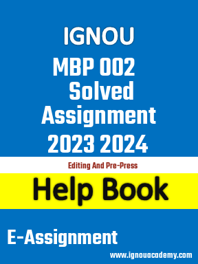IGNOU MBP 002 Solved Assignment 2023 2024